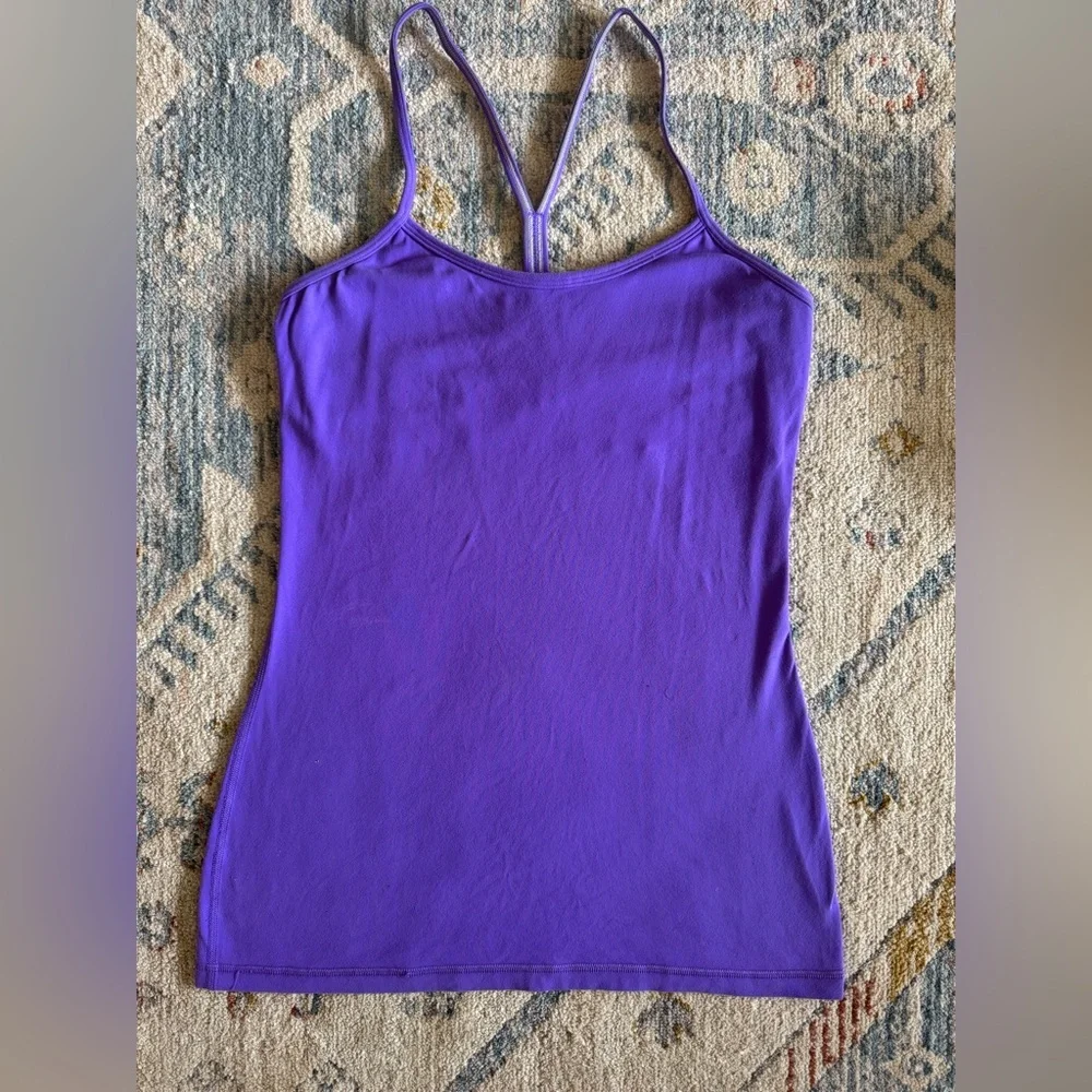 Lululemon Power Y Tank *Luon Light Power Purple Size 6 - Picture 2 of 5